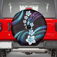 Hawaii Plumeria Spare Tire Cover Amethyst Gradient Polynesian Pattern