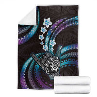Hawaii Shaka Sign Blanket Fantastic Frangipani Amethyst Gradient