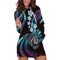 Hawaii Shaka Sign Hoodie Dress Fantastic Frangipani Amethyst Gradient