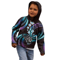 Hawaii Shaka Sign Kid Hoodie Fantastic Frangipani Amethyst Gradient