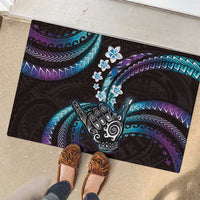 Hawaii Shaka Sign Rubber Doormat Fantastic Frangipani Amethyst Gradient
