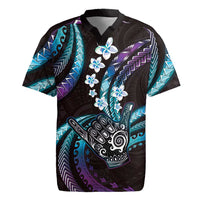 Hawaii Shaka Sign Rugby Jersey Fantastic Frangipani Amethyst Gradient