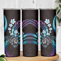 Hawaii Shaka Sign Skinny Tumbler Fantastic Frangipani Amethyst Gradient