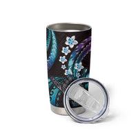 Hawaii Shaka Sign Tumbler Cup Fantastic Frangipani Amethyst Gradient