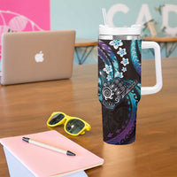Hawaii Shaka Sign Tumbler With Handle Fantastic Frangipani Amethyst Gradient
