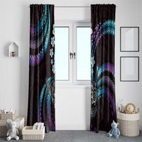 Hawaii Shaka Sign Window Curtain Fantastic Frangipani Amethyst Gradient