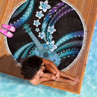 Hawaiian Ukulele Beach Blanket Amethyst Gradient Fantastic Plumeria