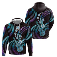 Hawaiian Ukulele Hoodie Amethyst Gradient Fantastic Plumeria