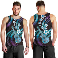 Hawaiian Ukulele Men Tank Top Amethyst Gradient Fantastic Plumeria