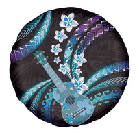 Hawaiian Ukulele Spare Tire Cover Amethyst Gradient Fantastic Plumeria