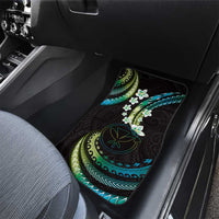 Hawaii Map Kanaka Maoli Car Mats Fantastic Frangipani Chartreuse Cyan