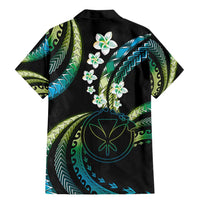 Hawaii Map Kanaka Maoli Family Matching Mermaid Dress and Hawaiian Shirt Fantastic Frangipani Chartreuse Cyan