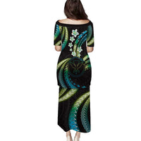 Hawaii Map Kanaka Maoli Puletasi Fantastic Frangipani Chartreuse Cyan