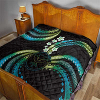 Hawaii Map Kanaka Maoli Quilt Fantastic Frangipani Chartreuse Cyan