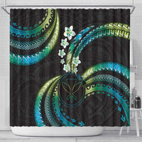 Hawaii Map Kanaka Maoli Shower Curtain Fantastic Frangipani Chartreuse Cyan