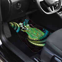 Hawaii King Kamehameha Car Mats Fantastic Plumeria Chartreuse Cyan