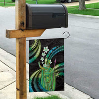 Hawaii King Kamehameha Garden Flag Fantastic Plumeria Chartreuse Cyan