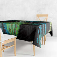 Hawaii King Kamehameha Tablecloth Fantastic Plumeria Chartreuse Cyan