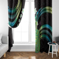 Hawaii King Kamehameha Window Curtain Fantastic Plumeria Chartreuse Cyan