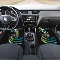 Hawaii Shaka Sign Car Mats Fantastic Frangipani Chartreuse Cyan