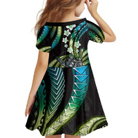 Hawaii Shaka Sign Family Matching Mermaid Dress and Hawaiian Shirt Fantastic Frangipani Chartreuse Cyan