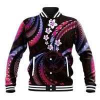 Hawaii Map Kanaka Maoli Baseball Jacket Fantastic Frangipani Sweet Dream