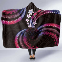 Hawaii Map Kanaka Maoli Hooded Blanket Fantastic Frangipani Sweet Dream