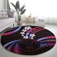 Hawaii Map Kanaka Maoli Round Carpet Fantastic Frangipani Sweet Dream