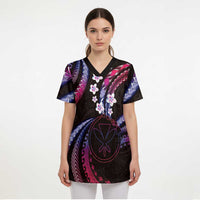 Hawaii Map Kanaka Maoli Scrub Top Fantastic Frangipani Sweet Dream - Polynesian Pride
