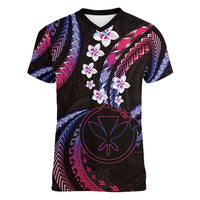 Hawaii Map Kanaka Maoli Women V-Neck T-Shirt Fantastic Frangipani Sweet Dream