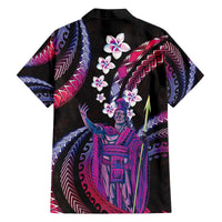 Hawaii King Kamehameha Family Matching Off The Shoulder Long Sleeve Dress and Hawaiian Shirt Fantastic Plumeria Sweet Vibes