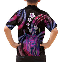 Hawaii King Kamehameha Family Matching Off Shoulder Maxi Dress and Hawaiian Shirt Fantastic Plumeria Sweet Vibes