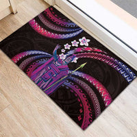 Hawaii King Kamehameha Rubber Doormat Fantastic Plumeria Sweet Vibes