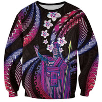 Hawaii King Kamehameha Sweatshirt Fantastic Plumeria Sweet Vibes