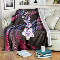 Hawaii Plumeria Blanket Sweet Gradient Polynesian Pattern