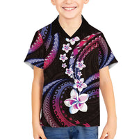 Hawaii Plumeria Kid Hawaiian Shirt Sweet Gradient Polynesian Pattern