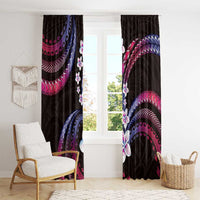 Hawaii Plumeria Window Curtain Sweet Gradient Polynesian Pattern