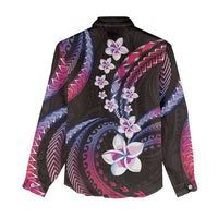 Hawaii Plumeria Women Casual Shirt Sweet Gradient Polynesian Pattern