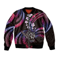 Hawaii Shaka Sign Bomber Jacket Fantastic Frangipani Sweet Vibes