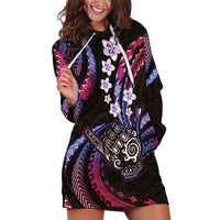 Hawaii Shaka Sign Hoodie Dress Fantastic Frangipani Sweet Vibes