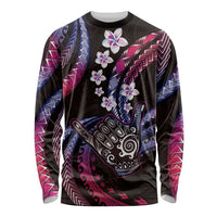 Hawaii Shaka Sign Long Sleeve Shirt Fantastic Frangipani Sweet Vibes