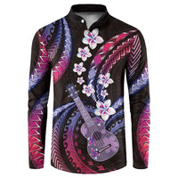 Hawaiian Ukulele Button Sweatshirt Sweet Dream Fantastic Plumeria