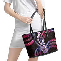 Hawaiian Ukulele Leather Tote Bag Sweet Dream Fantastic Plumeria