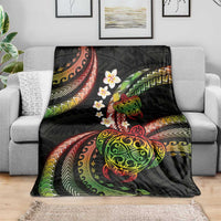Hawaii Turtles Plumeria Blanket Reggae Polynesian Pattern