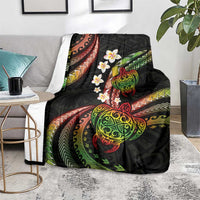 Hawaii Turtles Plumeria Blanket Reggae Polynesian Pattern