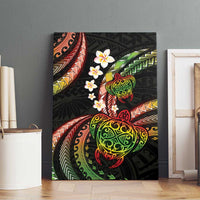 Hawaii Turtles Plumeria Canvas Wall Art Reggae Polynesian Pattern