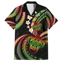 Hawaii Turtles Plumeria Family Matching Tank Maxi Dress and Hawaiian Shirt Reggae Polynesian Pattern