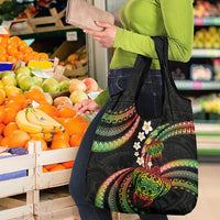 Hawaii Turtles Plumeria Grocery Bag Reggae Polynesian Pattern
