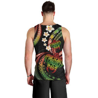 Hawaii Turtles Plumeria Men Tank Top Reggae Polynesian Pattern