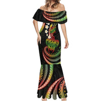 Hawaii Turtles Plumeria Mermaid Dress Reggae Polynesian Pattern